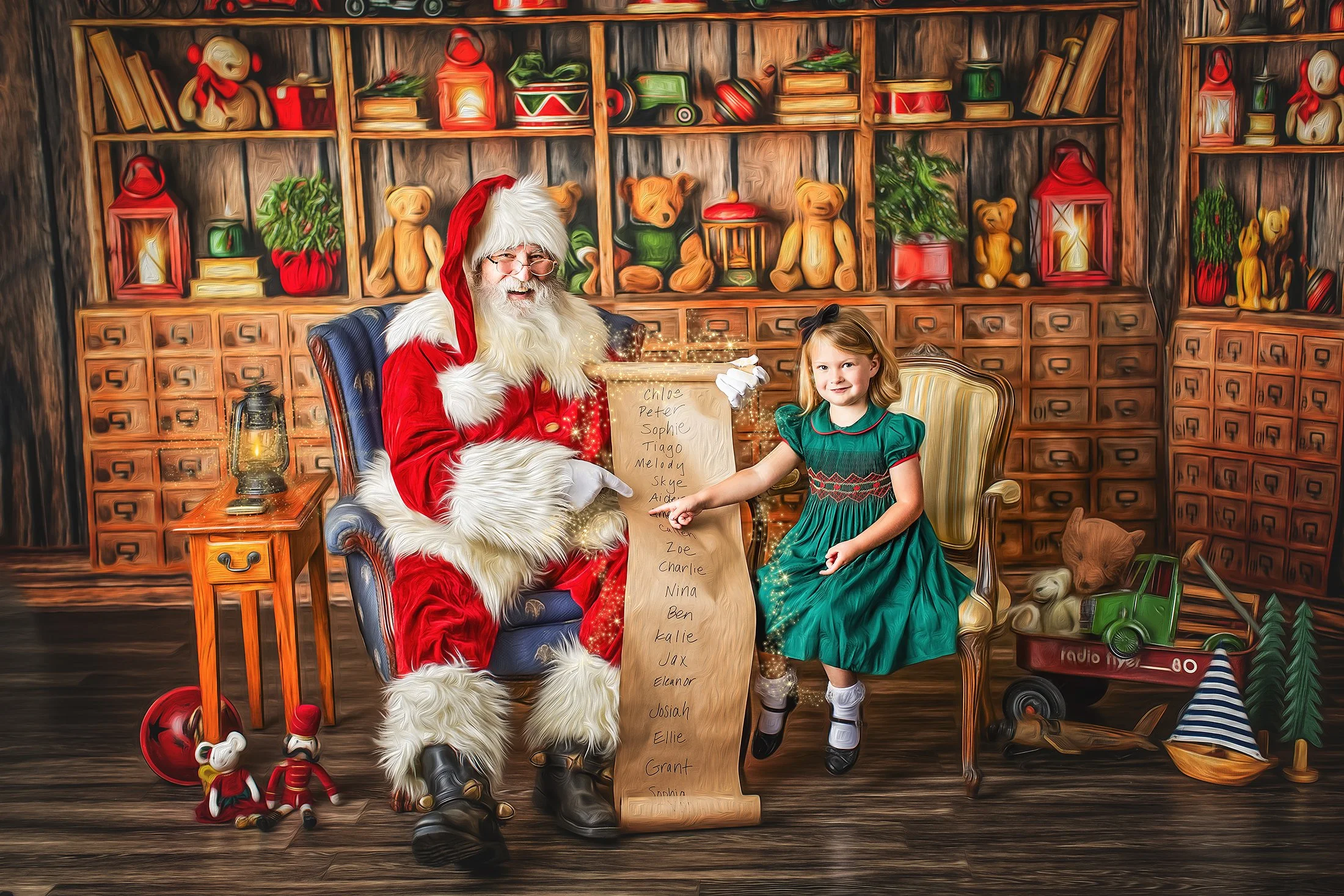 Child sharing wish list with Santa